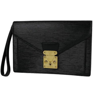 Louis Vuitton Dragonne Pochette Business Handbag Epi Noir Black